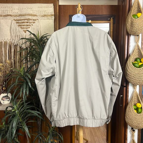 Members Only XLT Jacket | Beige Windbreaker Retro 80s Dadcore Plaid Lined Coat - Picture 3 of 13